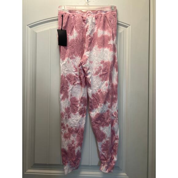 NWT June & Delancey Women’s High Waisted Jogger Tie Dye Sweatpants Size S Pink - Picture 4 of 5